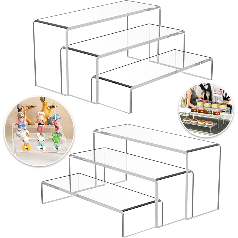 Display Risers Set - 아크릴 디스플레이 라이저, 1세트 3개 직사각형