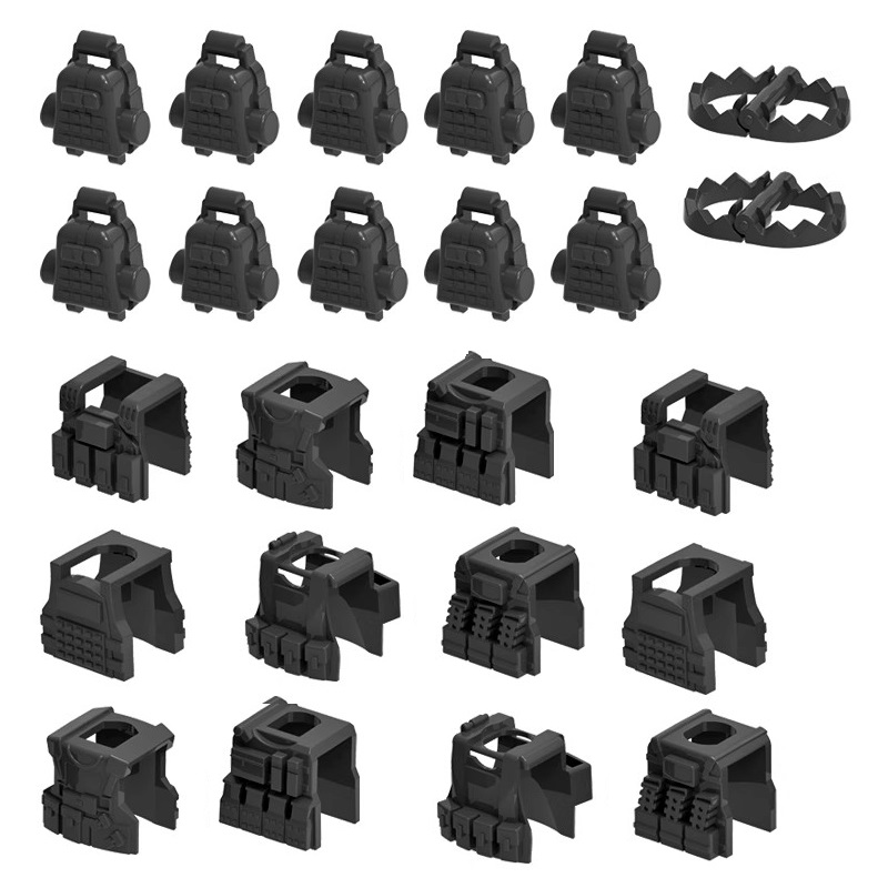 Lego Minifigure Holder - MOC 군사 갑옷 전술 조끼 세트