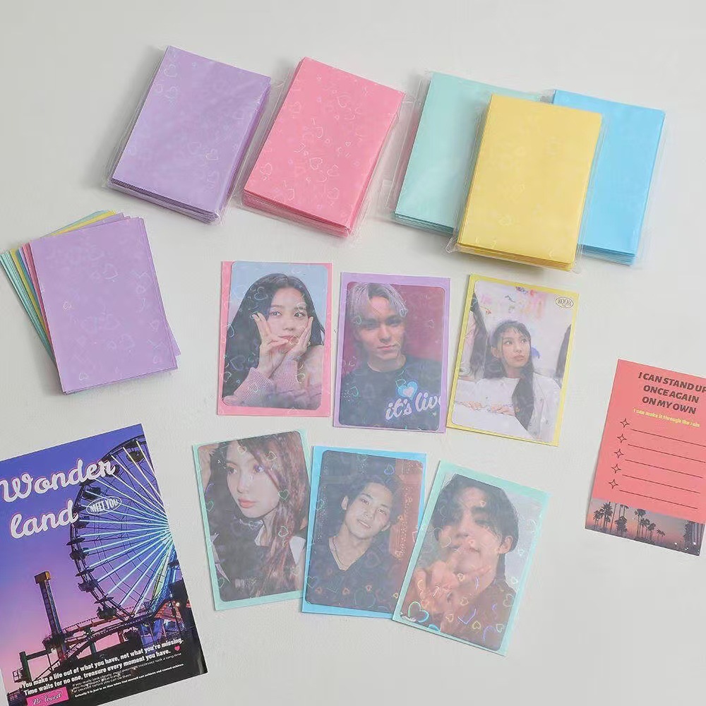 50pcs 레이저 하트 카드 61x91mm 컬렉션을위한 - Card Penny Sleeve 리뷰 및 가격