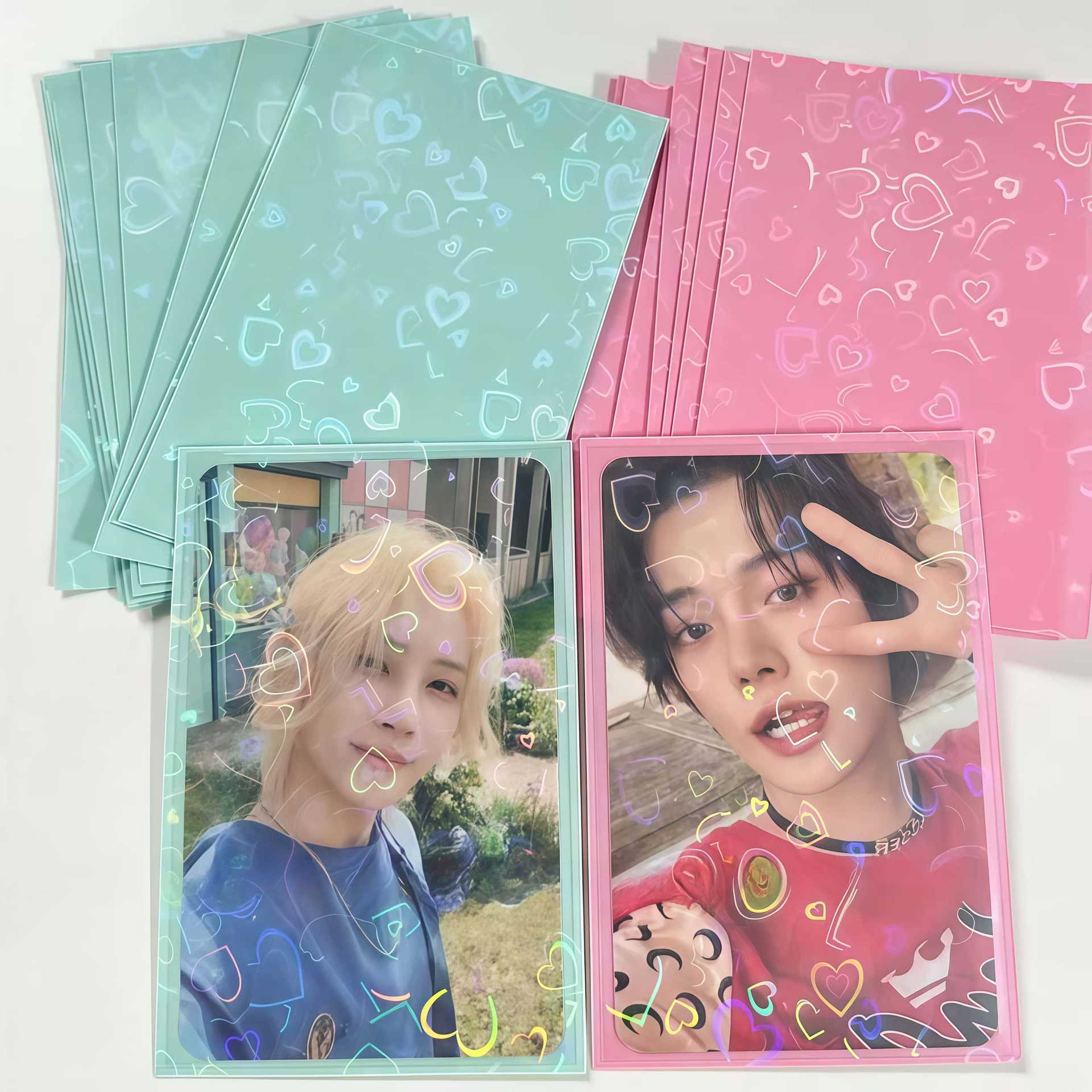 50pcs 레이저 하트 카드 61x91mm 컬렉션을위한 - Card Penny Sleeve 리뷰 및 가격
