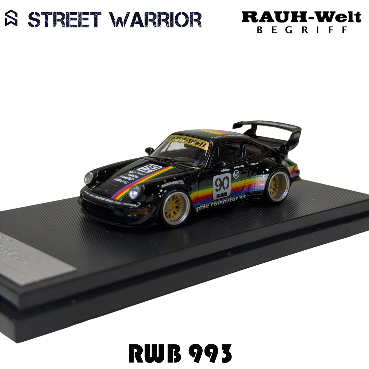 SW 재고 있음 1:64 RWB 993 블랙 애플 다이 - Die Cast Car 1 64 리뷰 및 가격